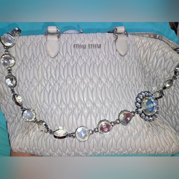 Miu Miu Gray Quilted Women's Bag - Picture 3 of 11